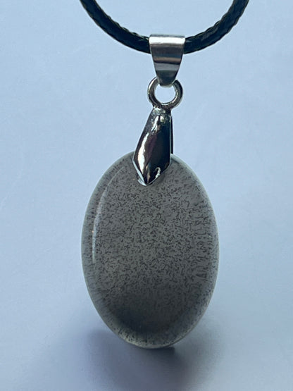 Shadow Stone — Charcoal Resin Pendant