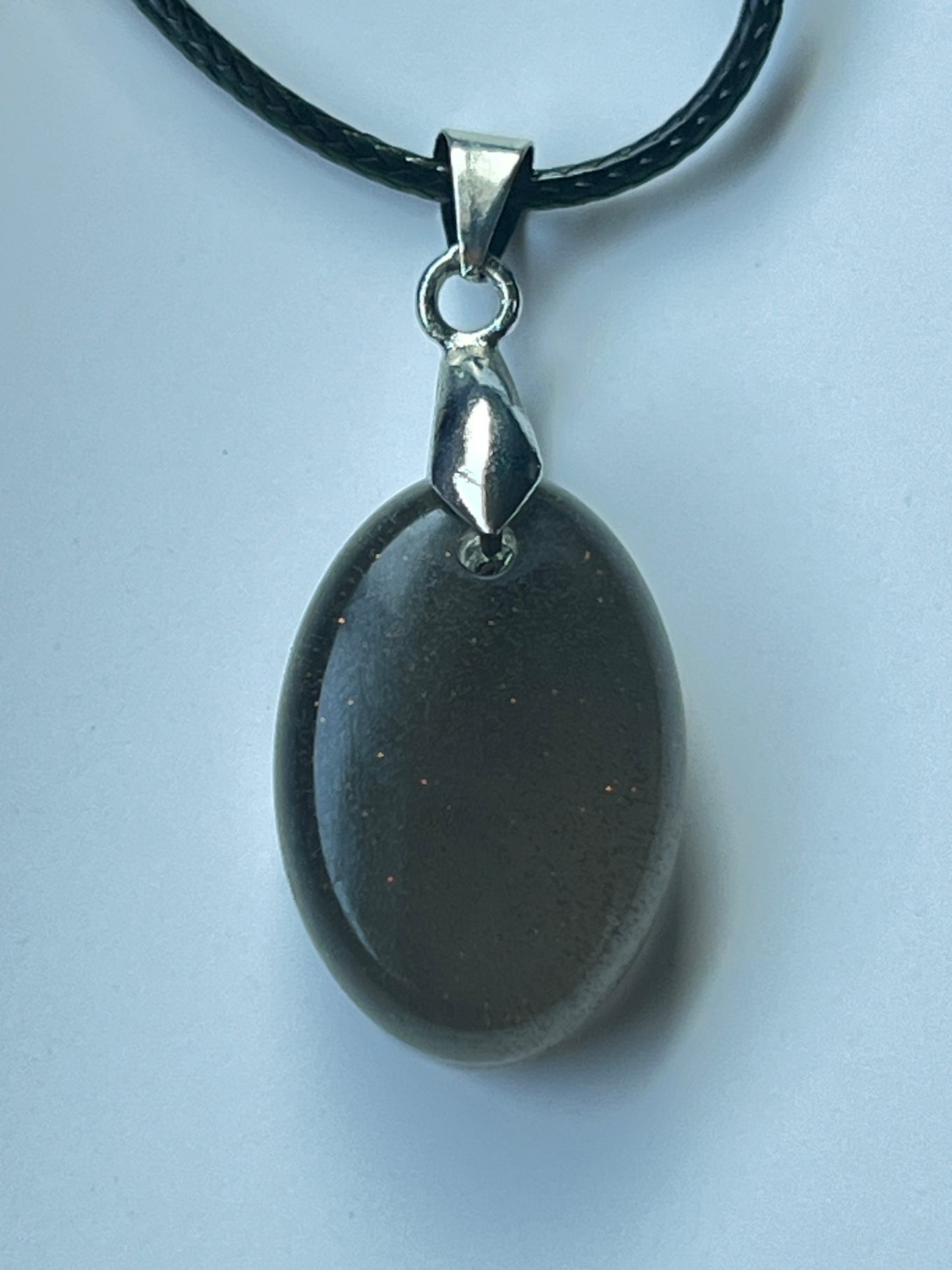 Shadow Stone — Charcoal Resin Pendant