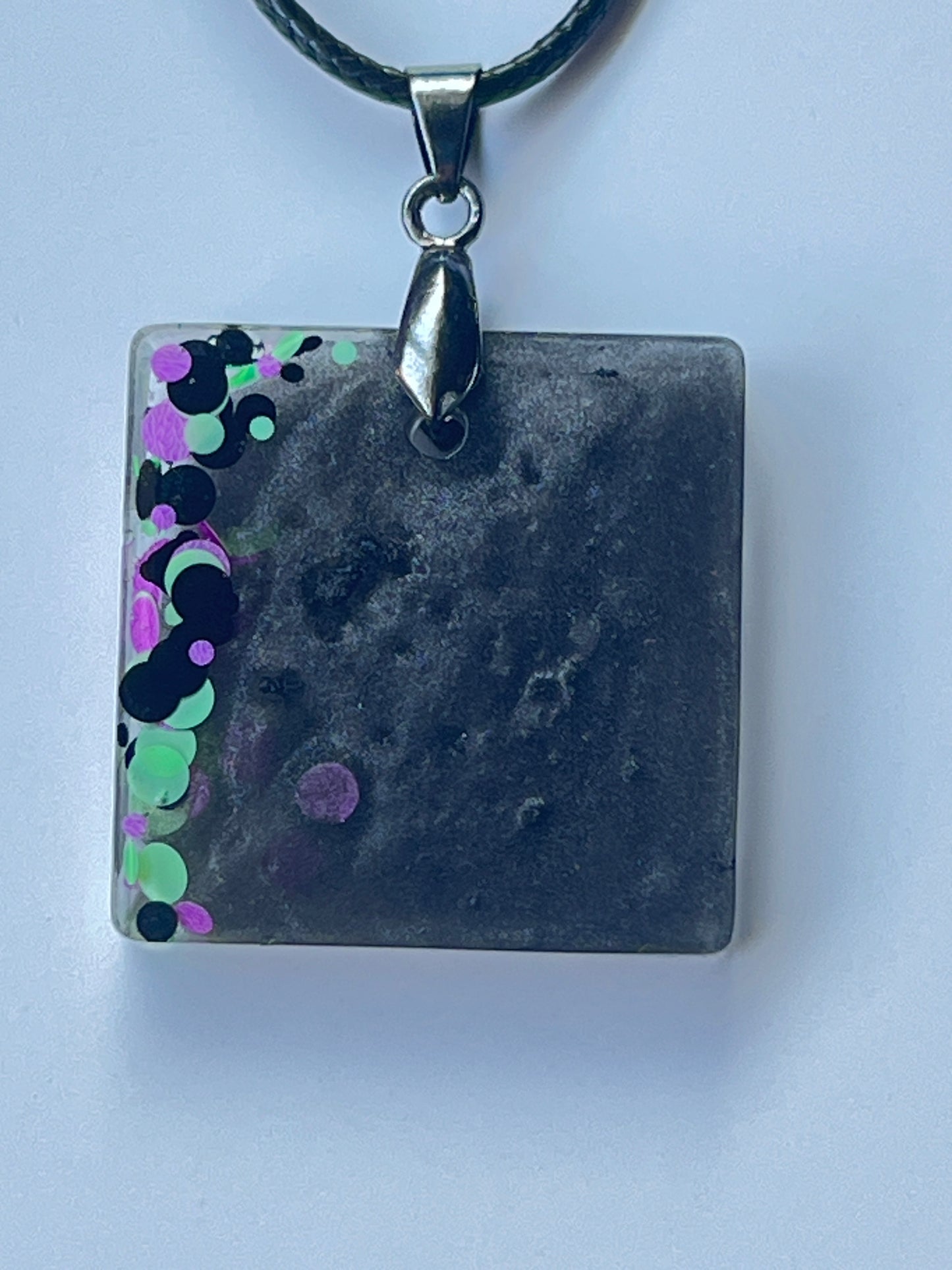Witching Hour — Black & Confetti Resin Pendant