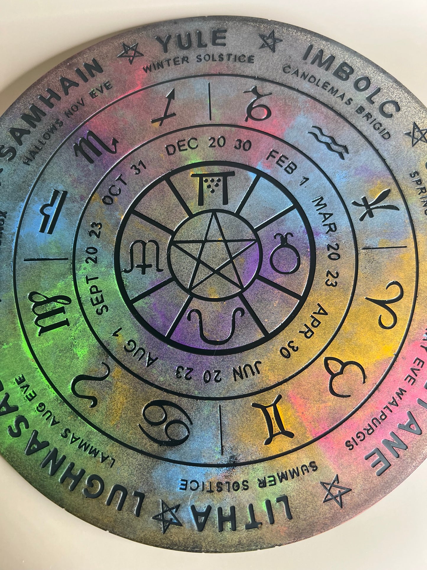 HANDCRAFTED RESIN WHEEL OF THE YEAR PAGAN CALENDAR