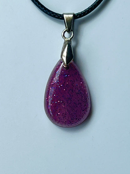 Amethyst Dusk — Purple Glitter Resin Pendant