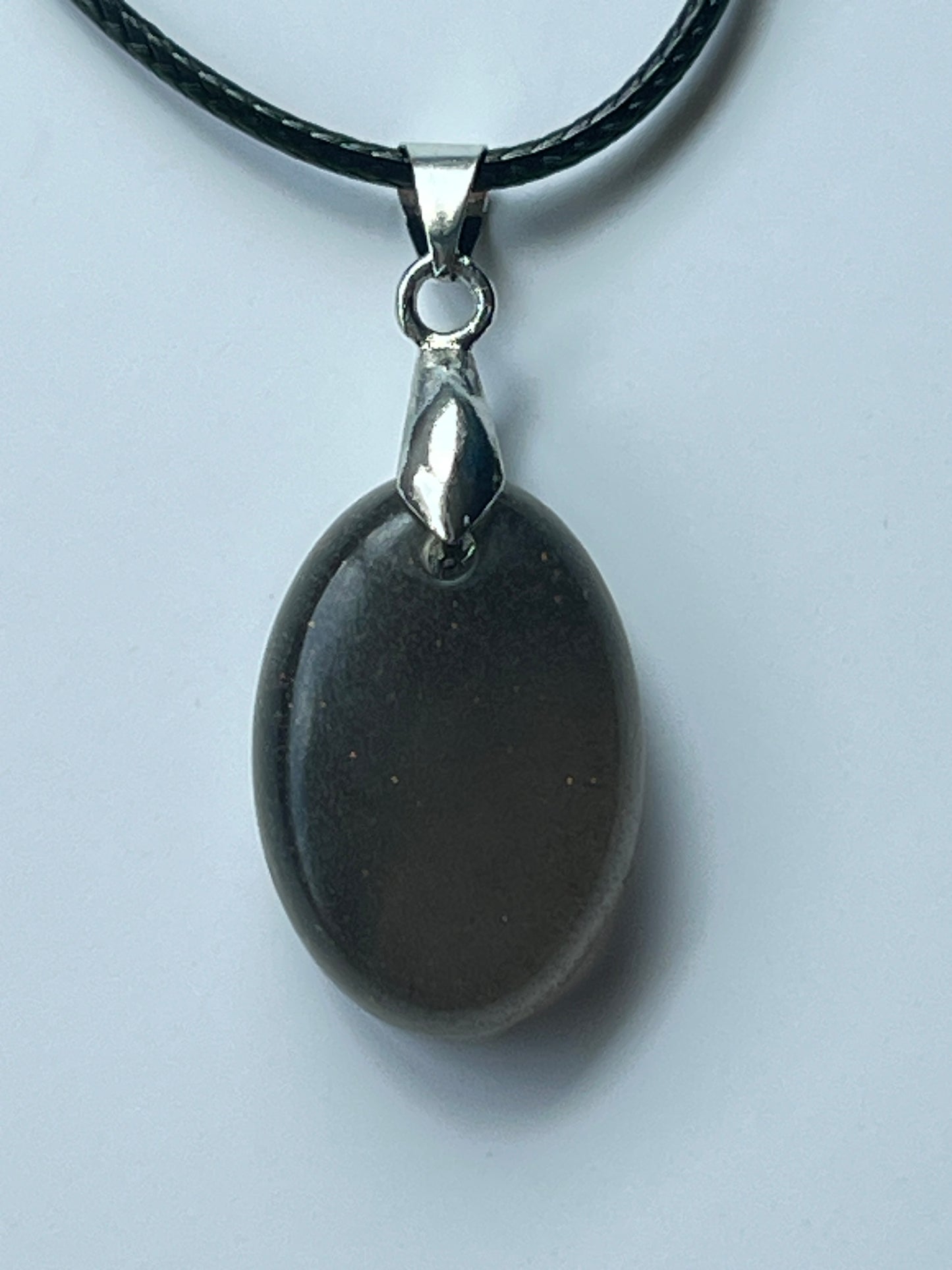 Shadow Stone — Charcoal Resin Pendant