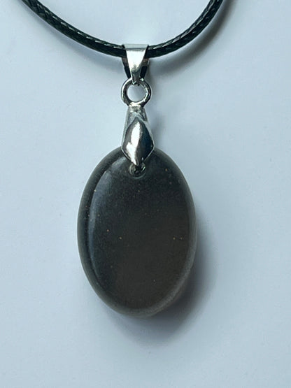Shadow Stone — Charcoal Resin Pendant