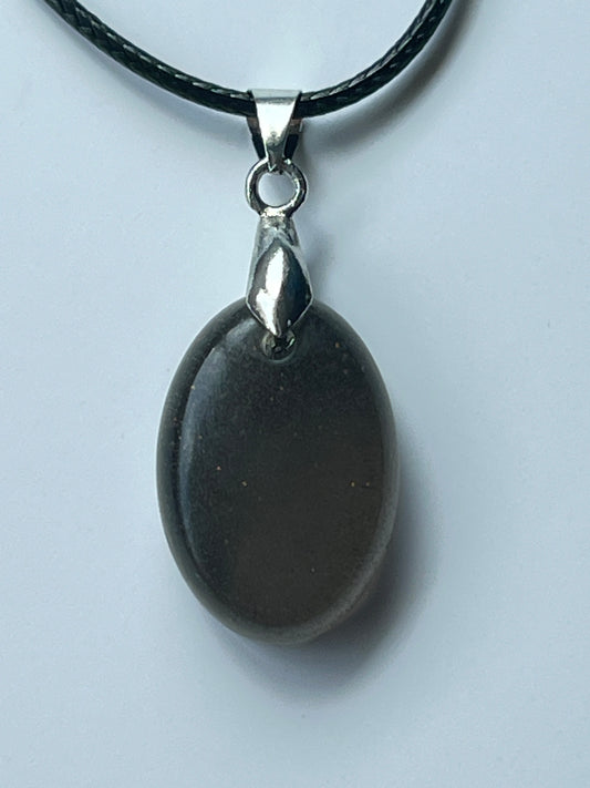 Shadow Stone — Charcoal Resin Pendant