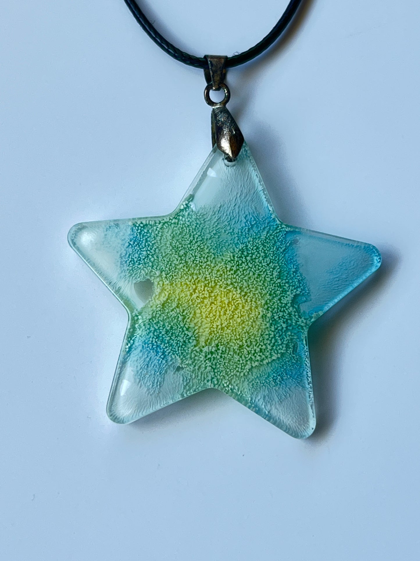 Wishing Star — Yellow & Teal Resin Pendant