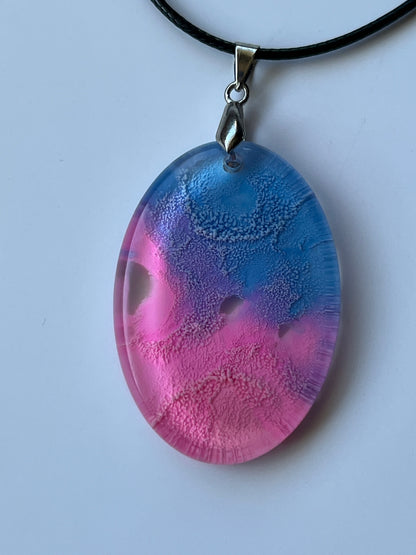 Nebula Dream — Pink & Blue Resin Pendant