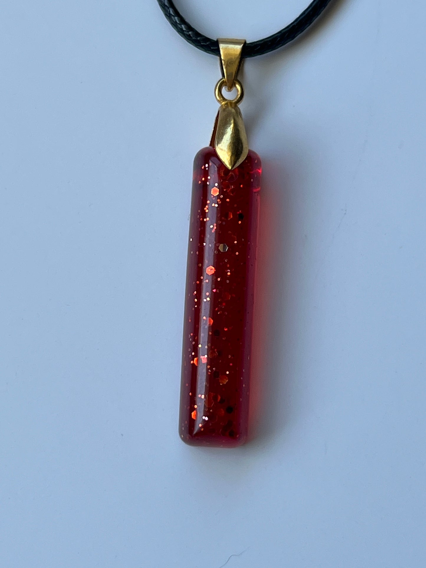 Dragon's Blood — Red Garnet Glitter Resin Pendant