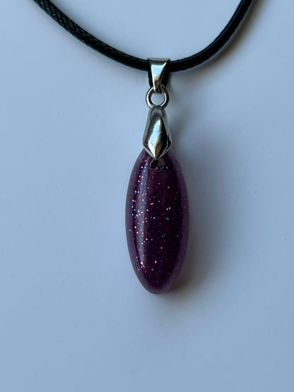 Amethyst Galaxy — Deep Purple Glitter Resin Pendant