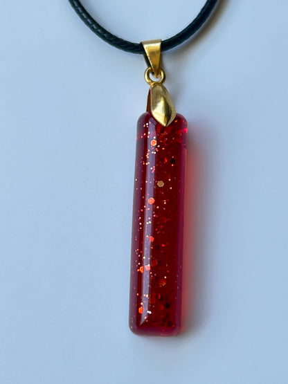 Dragon's Blood — Red Garnet Glitter Resin Pendant