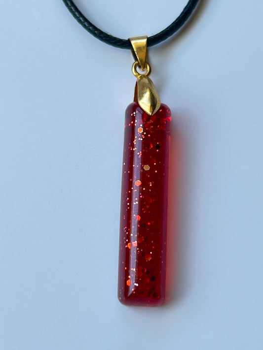 Dragon's Blood — Red Garnet Glitter Resin Pendant