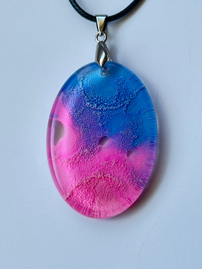 Nebula Dream — Pink & Blue Resin Pendant