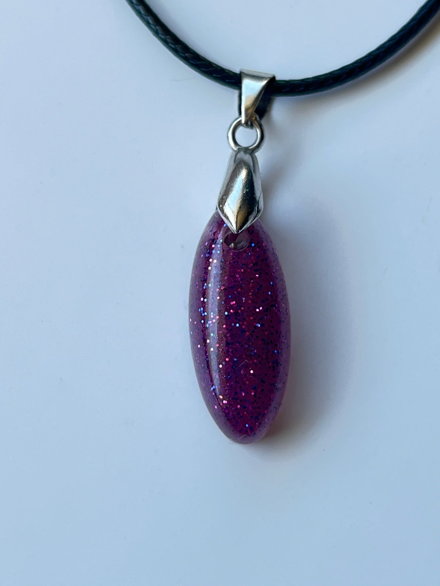 Amethyst Galaxy — Deep Purple Glitter Resin Pendant