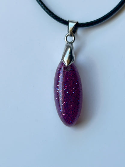 Amethyst Galaxy — Deep Purple Glitter Resin Pendant