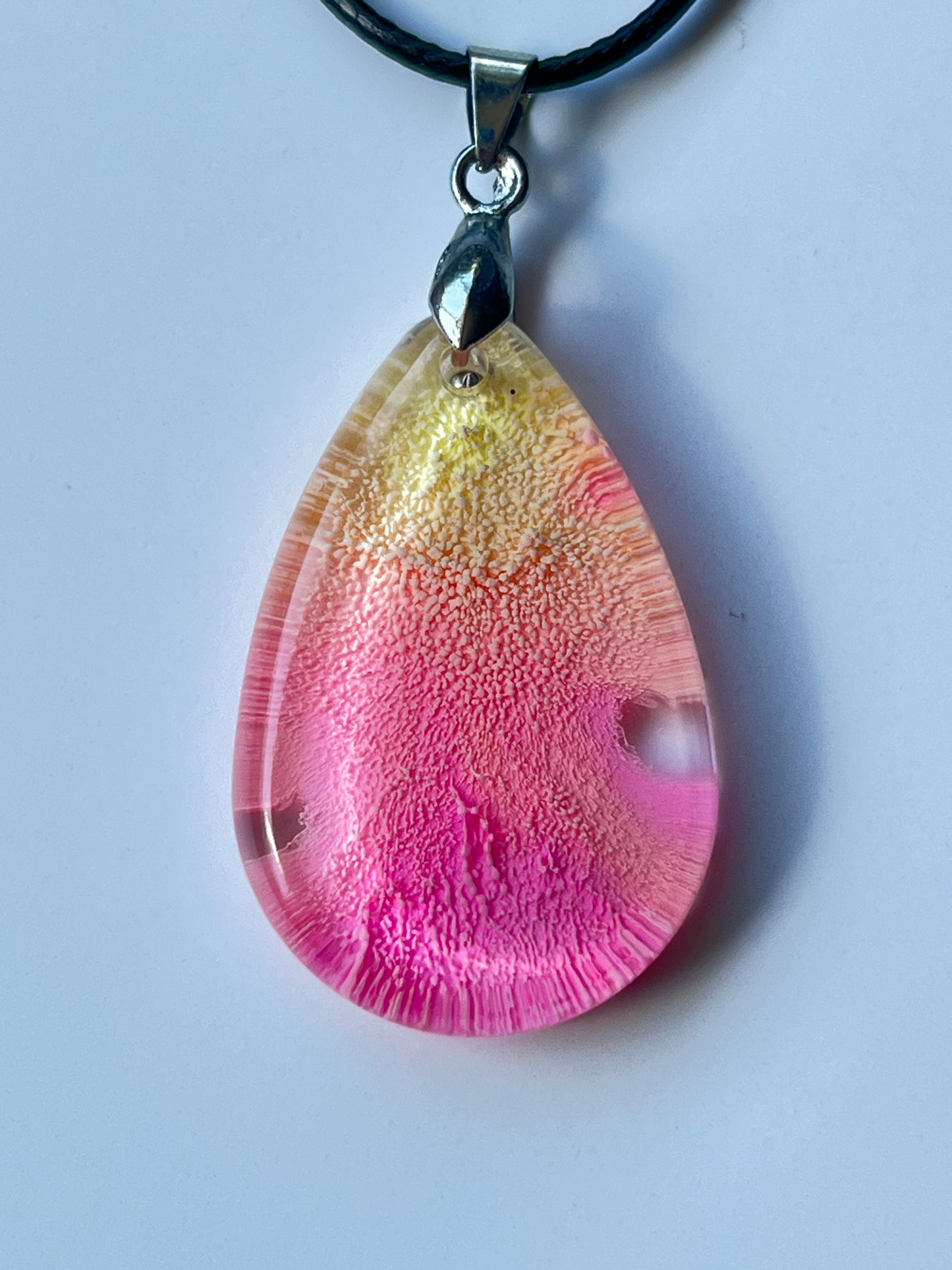 Golden Hour — Sunset Pink & Yellow Resin Pendant