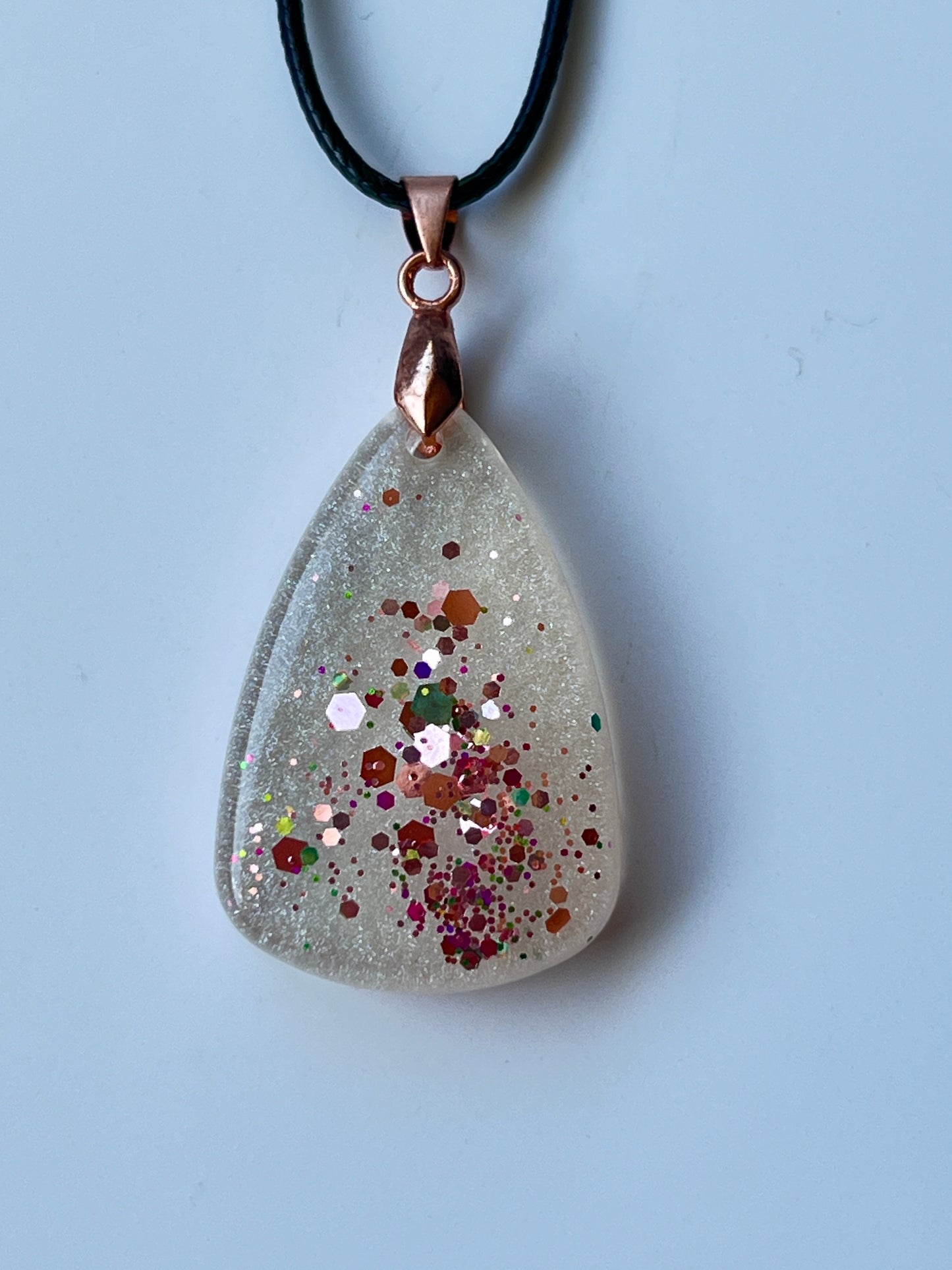 Rose Gold Constellation — Crystal & Confetti Resin Pendant