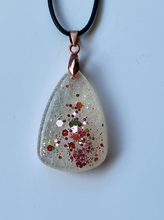Rose Gold Constellation — Crystal & Confetti Resin Pendant