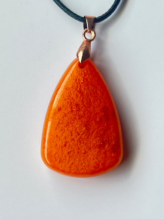 Sacred Ember — Carnelian Orange Resin Pendant