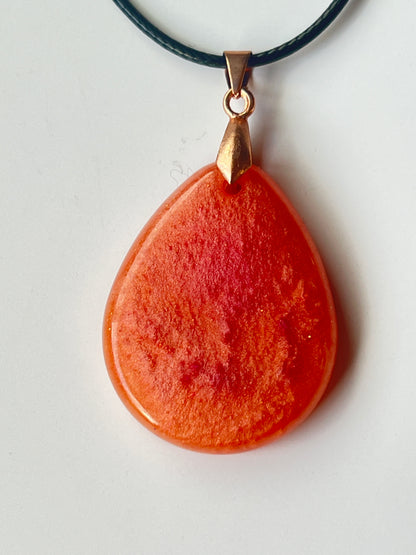 Sunstone Mesa — Orange & Red Resin Pendant