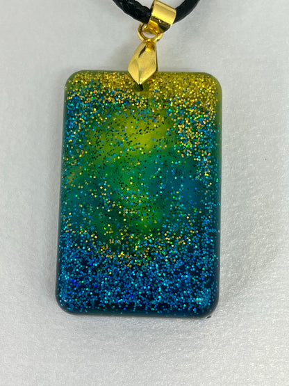 Aurora Constellation — Holographic Glitter Resin Pendant