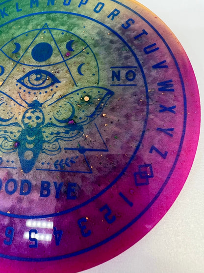 🌙 Glowbound Moth Talking Board | Lunar Intuition Divination Disc (6”)