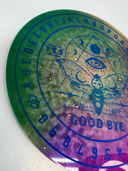 🌙 Glowbound Moth Talking Board | Lunar Intuition Divination Disc (6”)