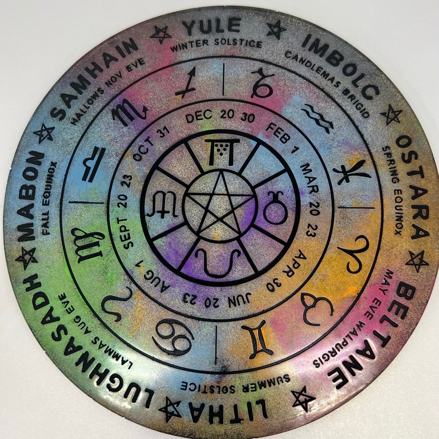 HANDCRAFTED RESIN WHEEL OF THE YEAR PAGAN CALENDAR