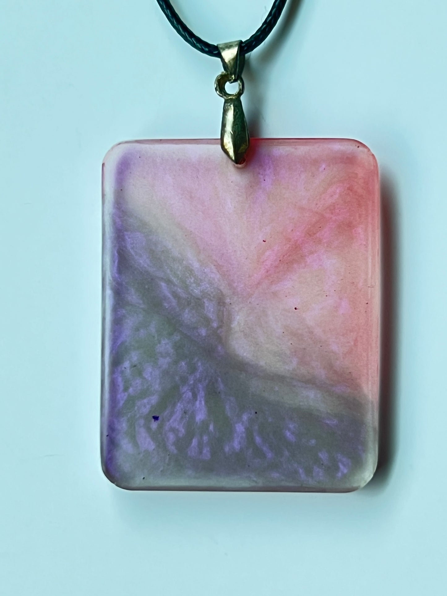 Rose & Storm — Pink, Lavender & Grey Resin Pendant