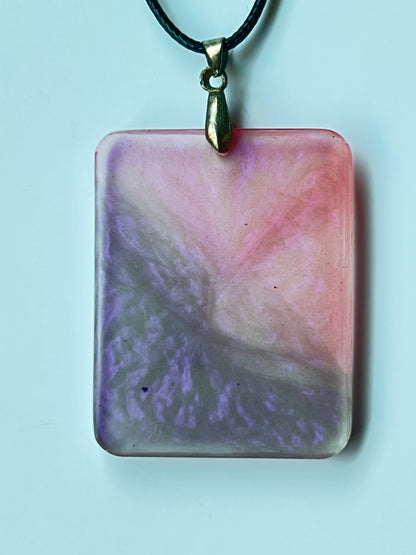 Rose & Storm — Pink, Lavender & Grey Resin Pendant
