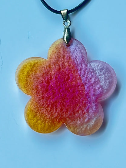 Hibiscus Dream — Sunset Flower Resin Pendant