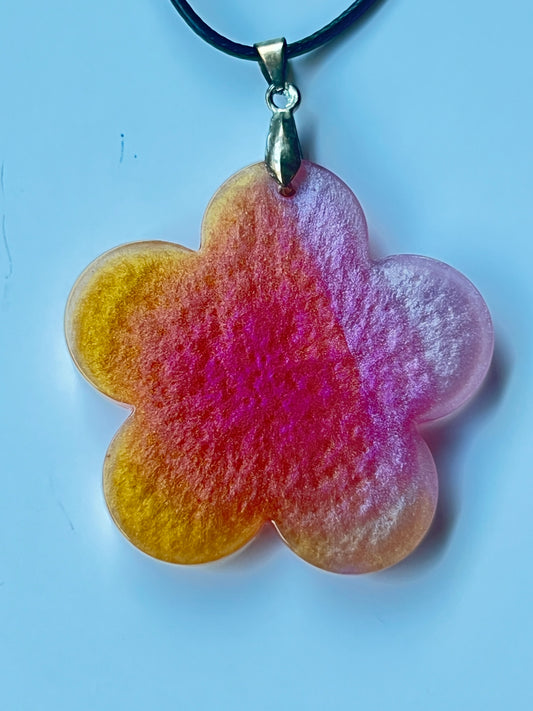Hibiscus Dream — Sunset Flower Resin Pendant