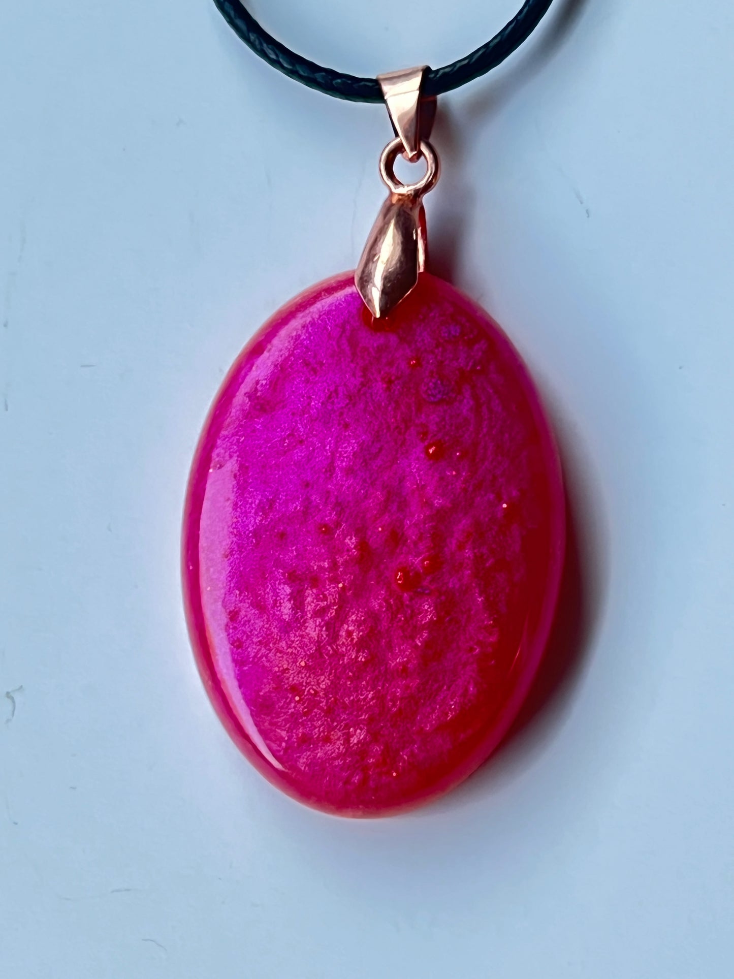 Fuchsia Fire — Magenta & Violet Resin Pendant