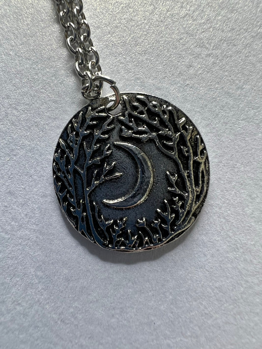 MOON IN FOREST PENDANT NECKLACE