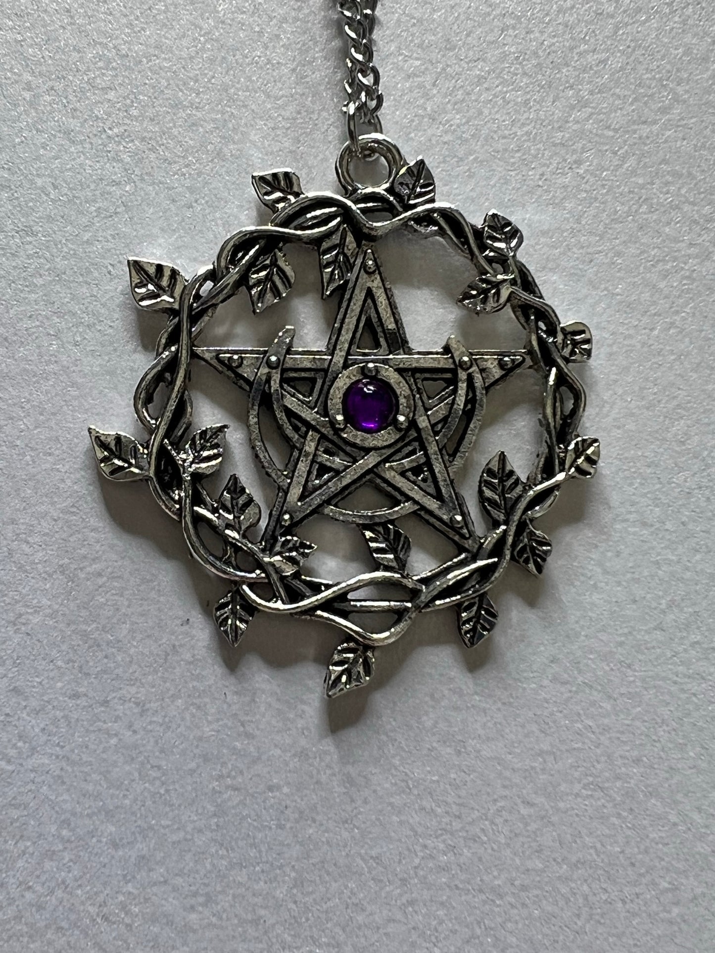 PENTAGRAM & MOON PENDANT NECKLACE