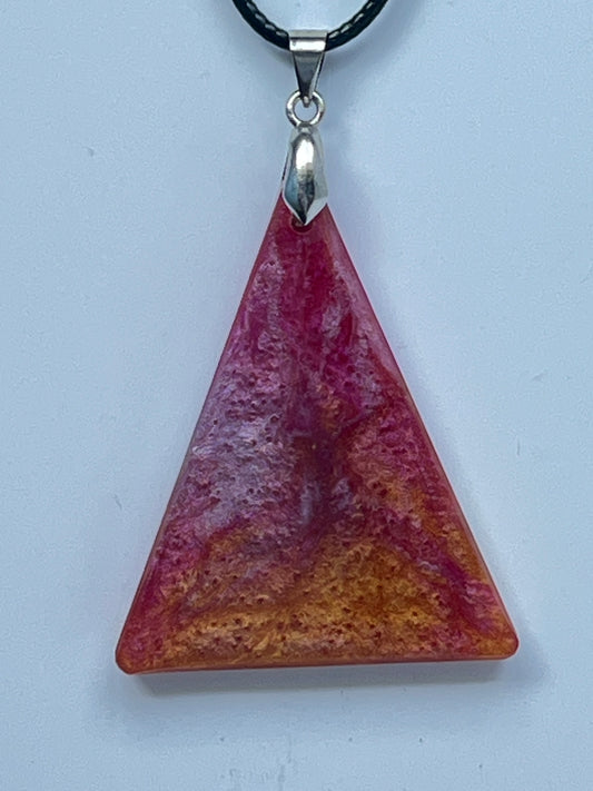 Solar Ascent — Amber & Magenta Gradient Resin Pendant