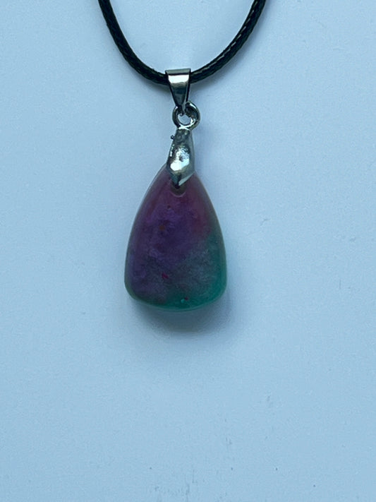Twilight Tide — Violet & Teal Gradient Resin Pendant