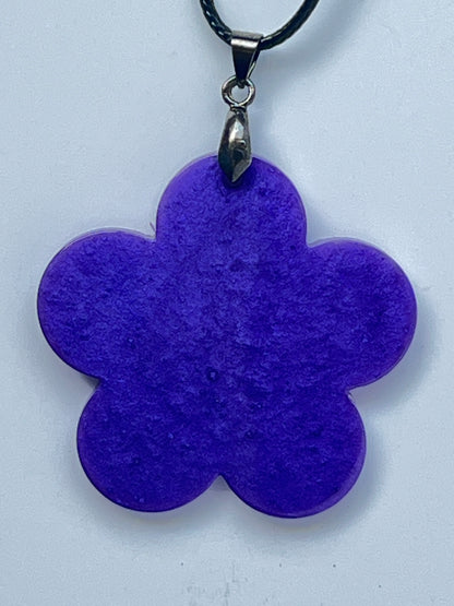 Violet Bloom — Electric Purple Flower Resin Pendant