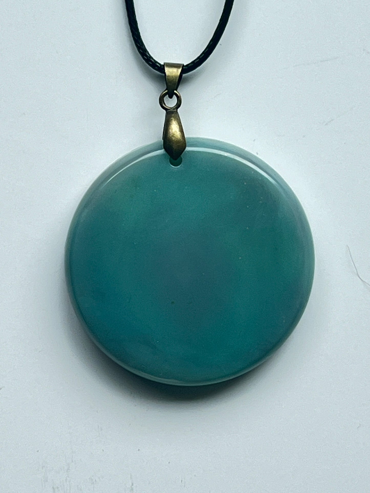 Still Water — Deep Dusty Teal Resin Pendant