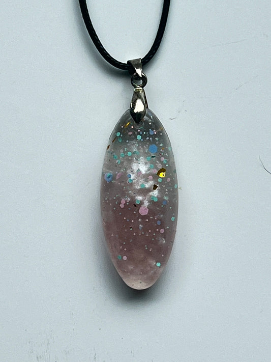 Opaline Dawn — Mauve Opal Resin Pendant
