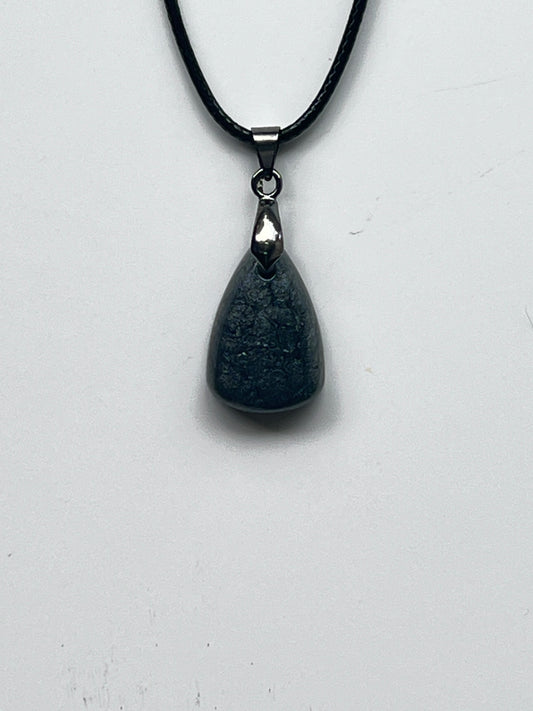 Shadow Veil — Charcoal & Smoke Resin Pendant