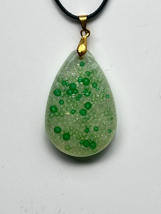 Effervescence — Green Bubble Resin Pendant