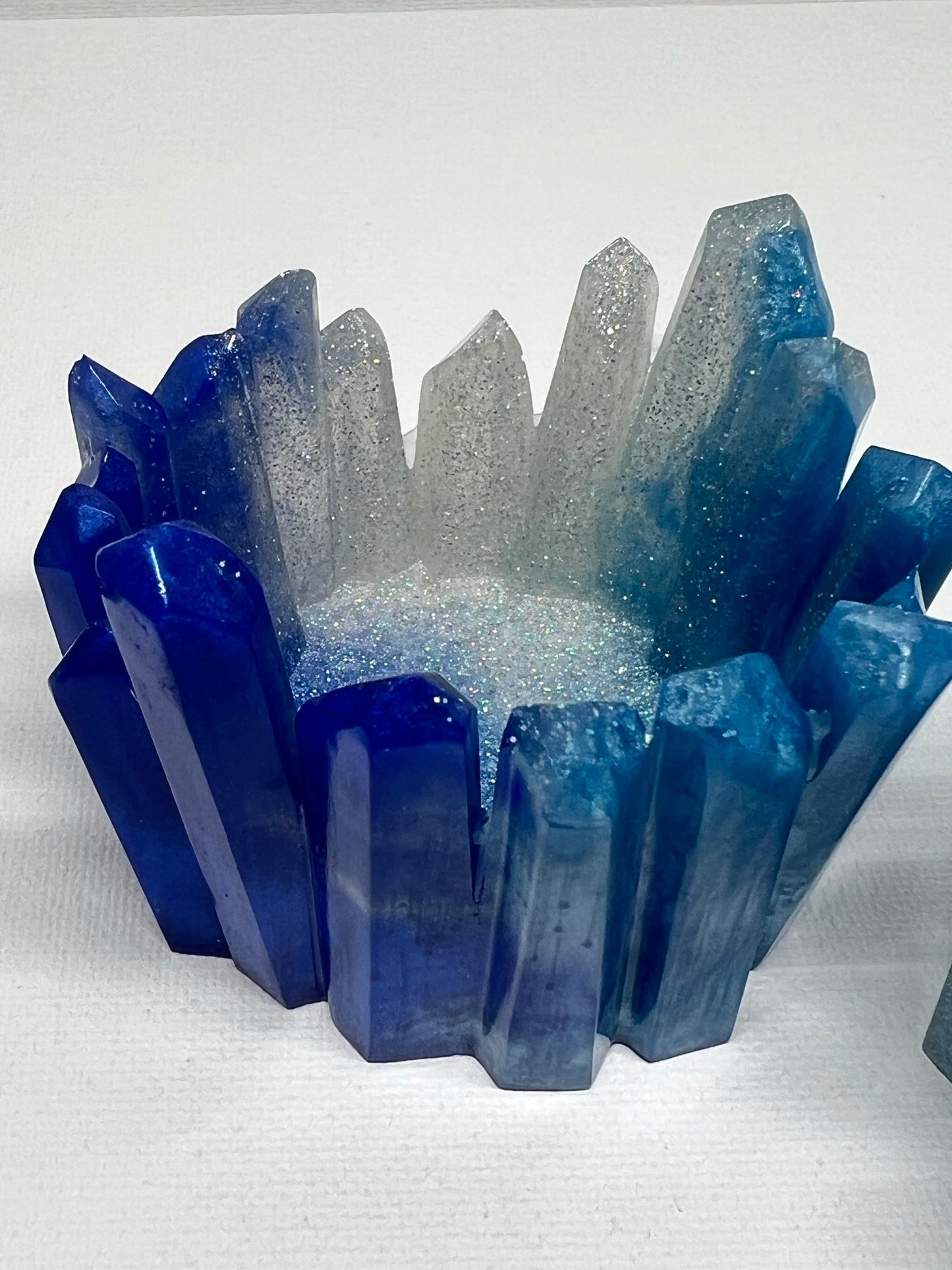 BLUE - CRYSTAL CANDLE HOLDERS