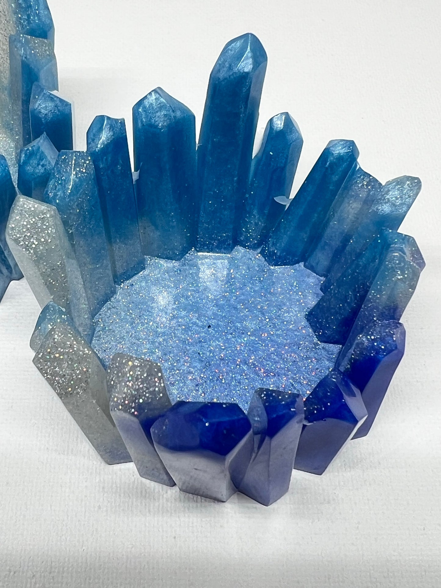 BLUE - CRYSTAL CANDLE HOLDERS