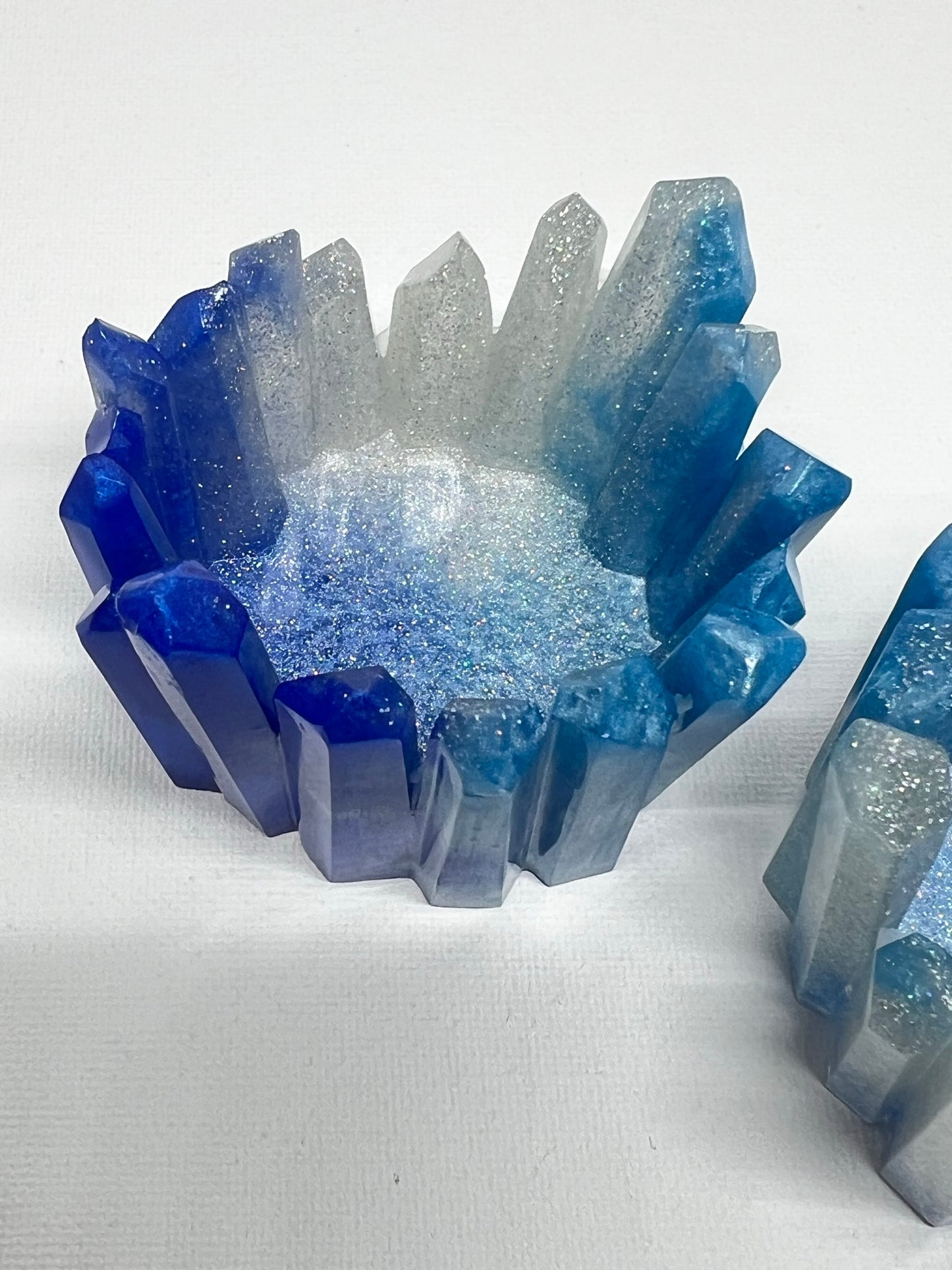 BLUE - CRYSTAL CANDLE HOLDERS