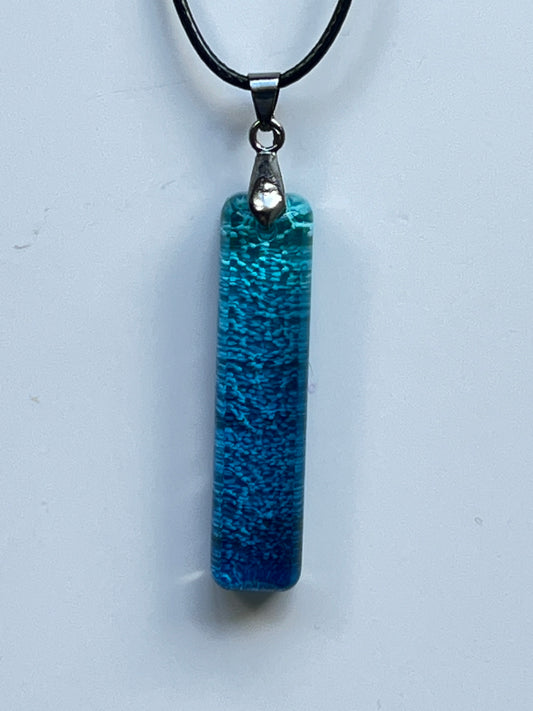 Glacier Column — Turquoise & Ocean Resin Pendant