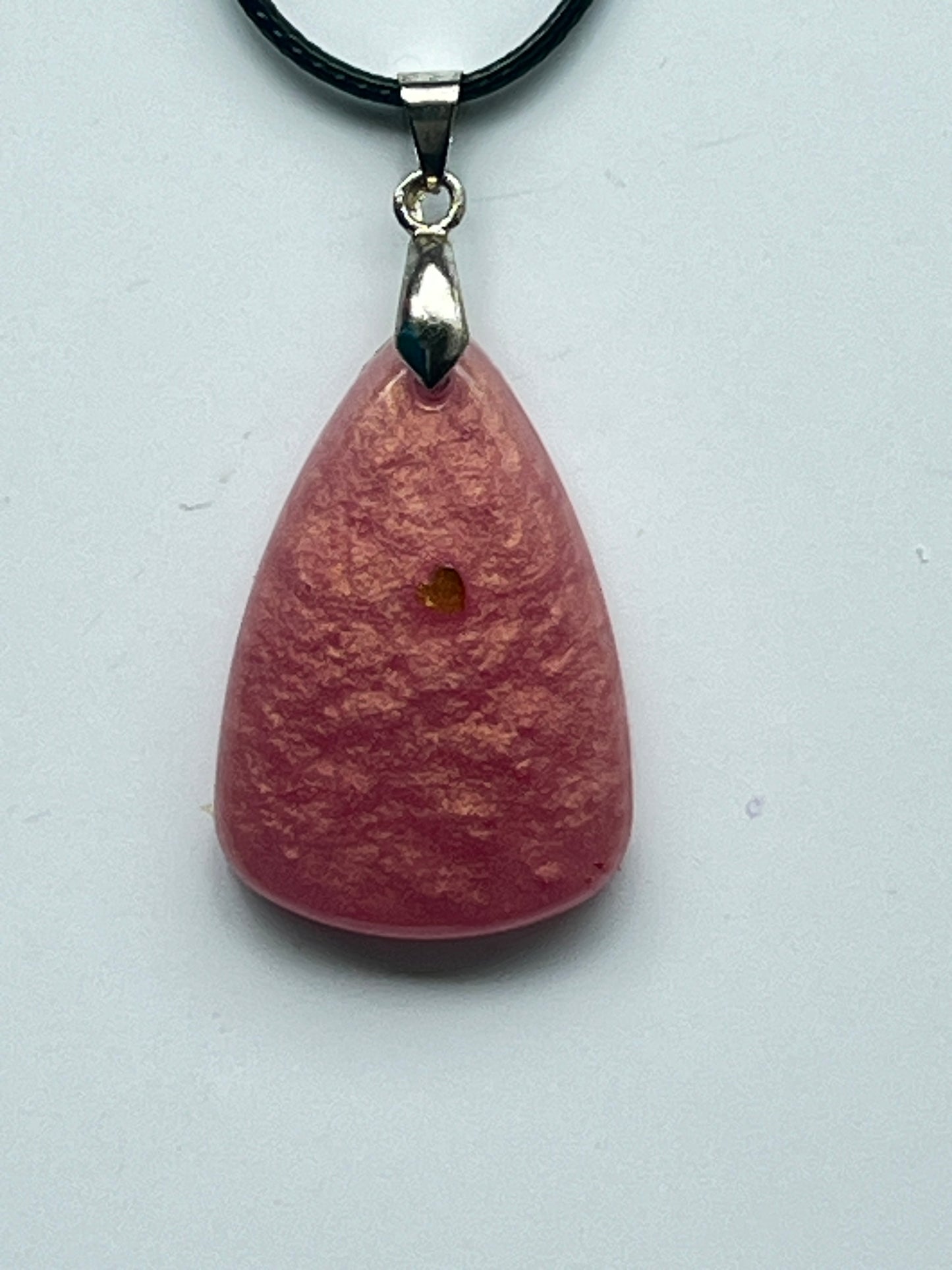 Rose Petal — Dusty Pink & Gold Resin Pendant