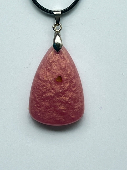 Rose Petal — Dusty Pink & Gold Resin Pendant