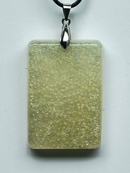 Pearl Foam — Cream & Iridescent Bubble Resin Pendant