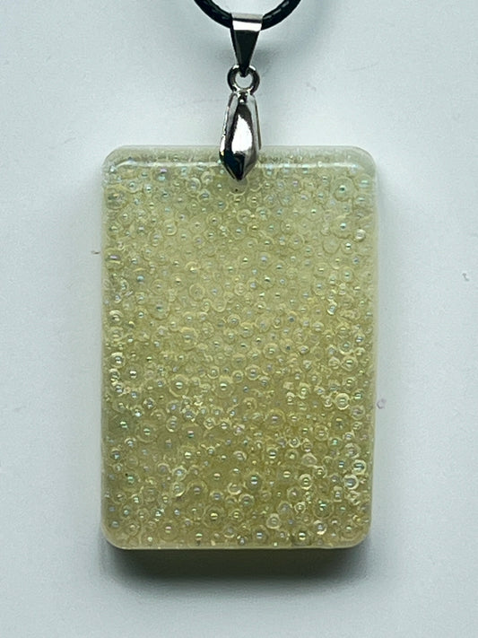 Pearl Foam — Cream & Iridescent Bubble Resin Pendant