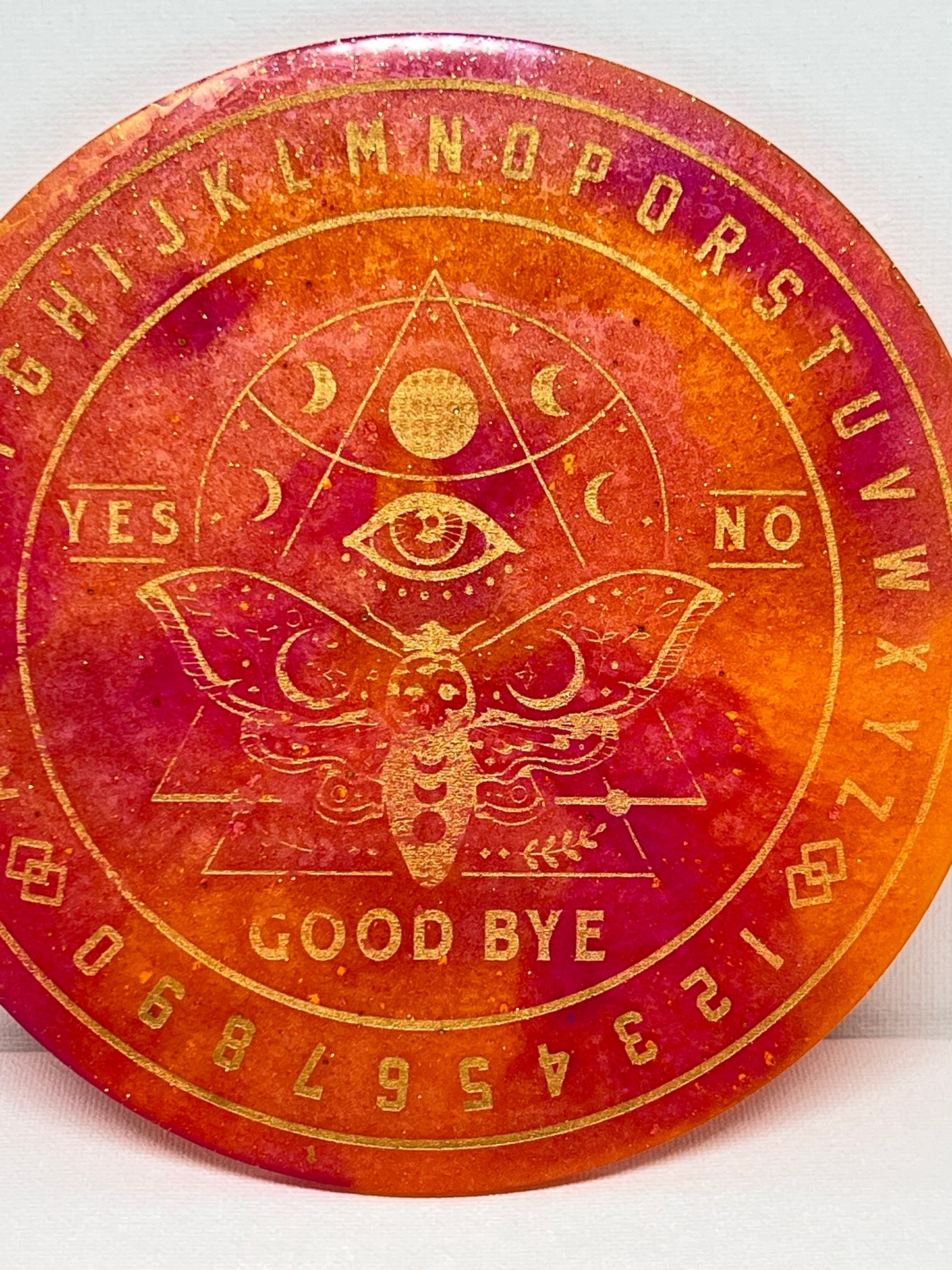 🌙 Emberlight Moth Talking Board | Lunar Fire Intuition Divination Disc (6”)