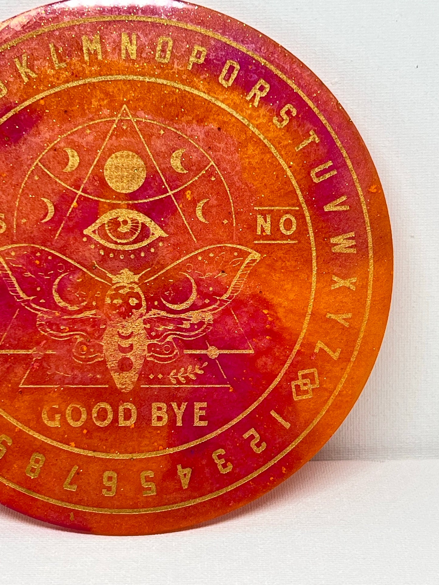 🌙 Emberlight Moth Talking Board | Lunar Fire Intuition Divination Disc (6”)